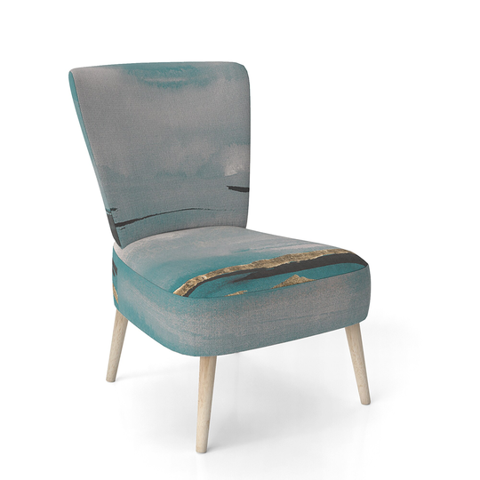 Designart 'Glam Teal Watercolor I' Upholstered Modern Accent Chair