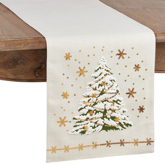 Table Runner with Christmas Tree Design - 13"x72"