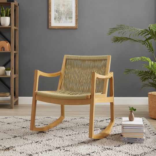 Riverhill Woven Rope Rocking Accent Chair