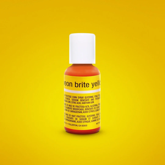 Fast Shipping Neon Brite Yellow Chefmaster Gel Food Coloring 20Ml, Color