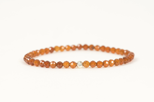 Dainty Garnet Hessonite Bracelet, Natural January Birthstone