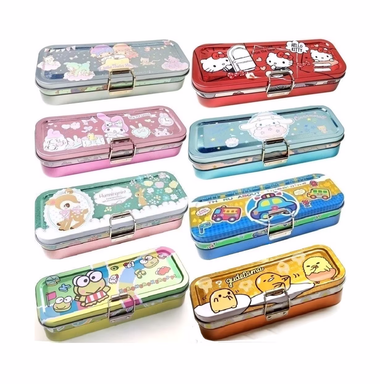 Kawaii Triple Deck Tin Pencil Pen Stationery Makeup Crafts Tools Holder Storage Box