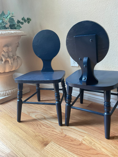 Vintage Kids Chairs. Mid Century Modern Pair Of Blue