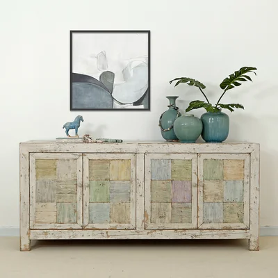 79" Wide Pine Wood Sideboard