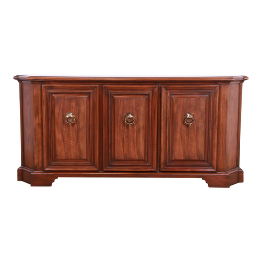 Baker Furniture French Regency Walnut Sideboard Credenza Or Bar Cabinet