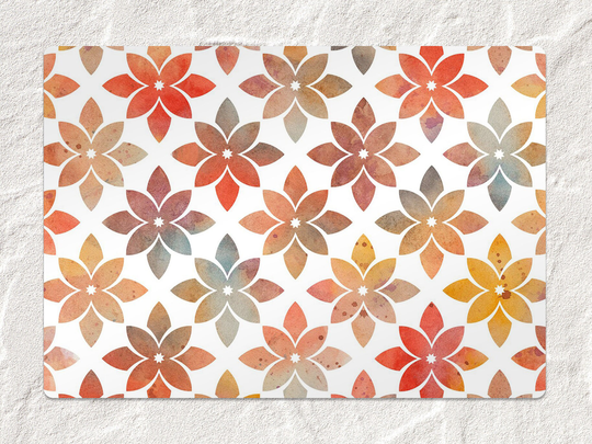 Autumn Shapes Chair Mat, Brown Splat Orange Vinyl Floor Abstract Protective Pvc Office Room Rug, Housewarming Gift