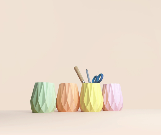 Recycled Plastic Pencil Holder, Storage, Idea For Office Accessories, Office Scandinavian Design, Gift Home