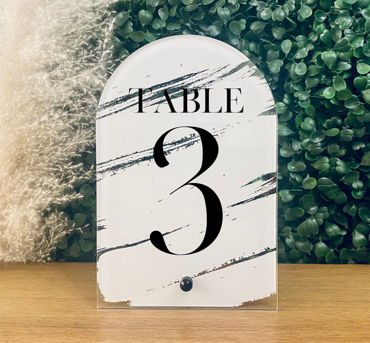Wedding Table Numbers With Stand || Clear Acrylic Calligraphy Signage Rustic Number 03-040-027