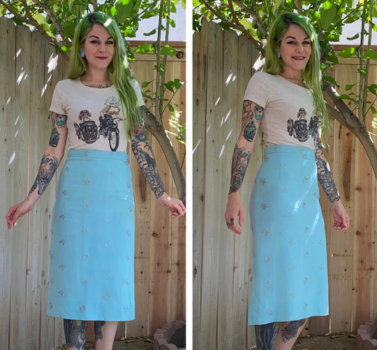 Vintage 1950's Light Blue Pencil Skirt