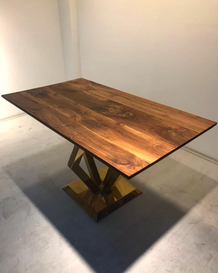 Custom Order Dark Walnut Brown Table - Live Edge Slab Table- Dining Table-Coffee Kitchen Table-Rustic Desk-Solid Wood-%100 Handmade