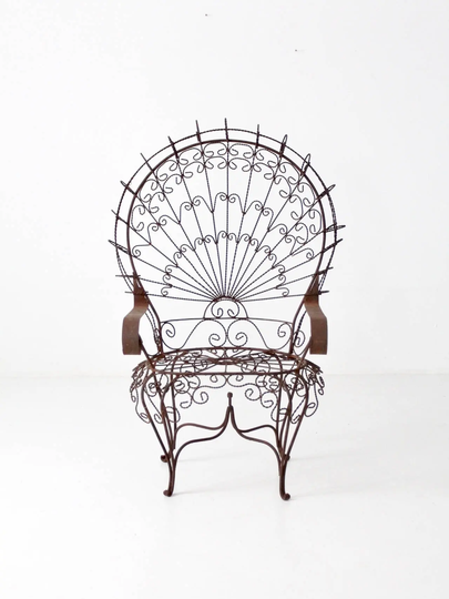 Vintage Wrought Iron Peacock Chair