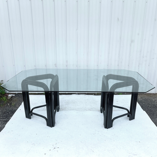 Vintage Modern Rattan Dining Table