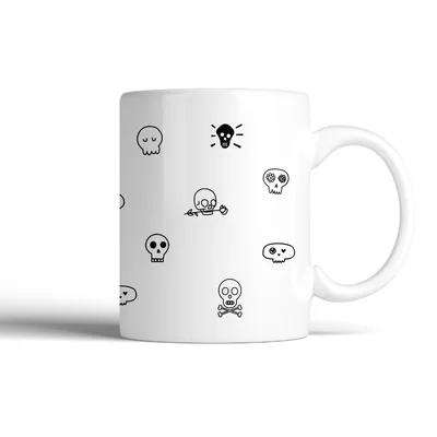 Mccraw Skull Pattern Coffee Mug