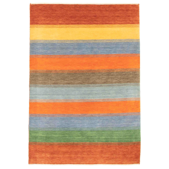 ECARPETGALLERY Hand Loomed Gabbeh Luribaft Multi Color Wool Rug - 5'3 x 7'6