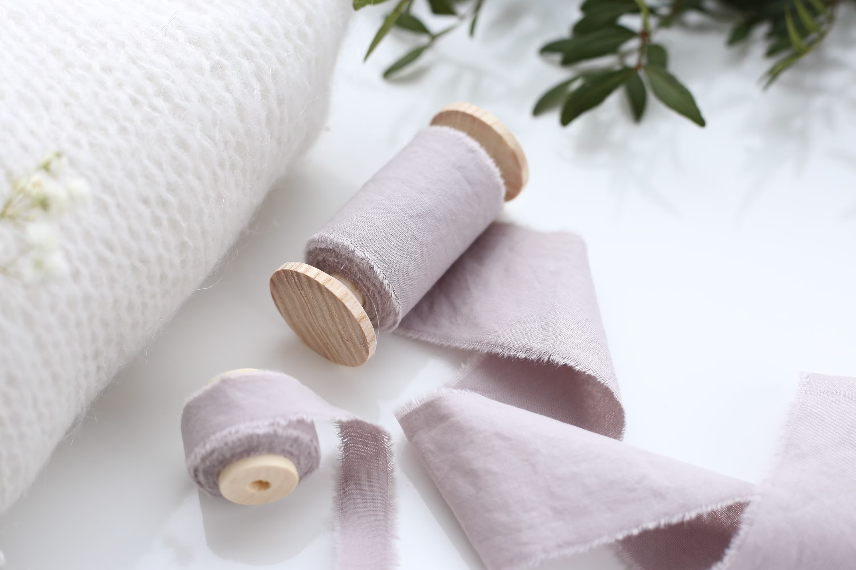 Dispatches From Usa/Linen Cotton Ribbon Bouquet Handmade Invitation Beige Favor Boho Ceremonial