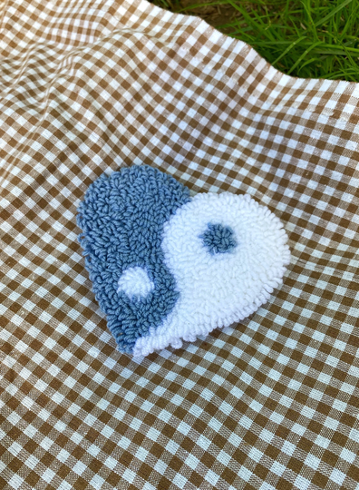 Hand Tufted Punch Needle Coaster Decorative Multicolor Yin Yang Mug Rug Fun Home Decor Embroidered Rugwall Art Kit Gift For