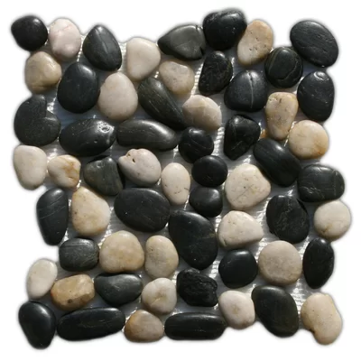 Fraser Random Sized Natural Stone Mosaic Tile in Black/White