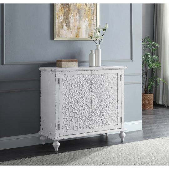 Daray Console Table in Antique White Finish 36''L x 16''W x 33''H