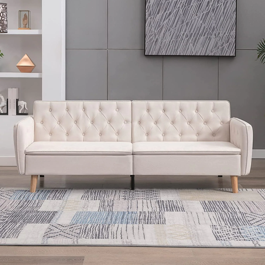 Convertible Futon Sofa Bed, Loveseat Sleeper Couch with Adjustable Backrest,Memory Foam Futon Couches