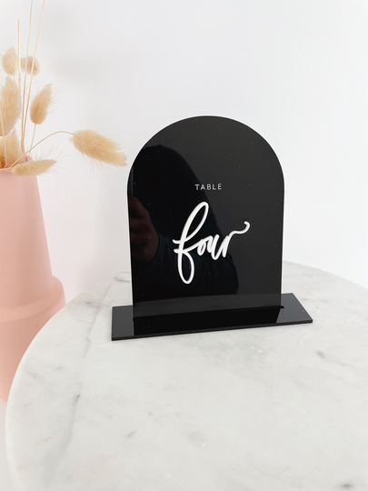 3D Arch Table Numbers, Acrylic Wedding Modern Numbers