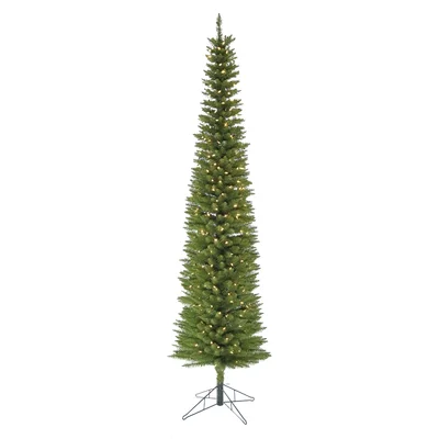 Slender Green Pencil Christmas Tree with LED Lights