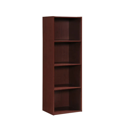47.25" Mahogany Brown Multipurpose Bookcase with 4-Shelves