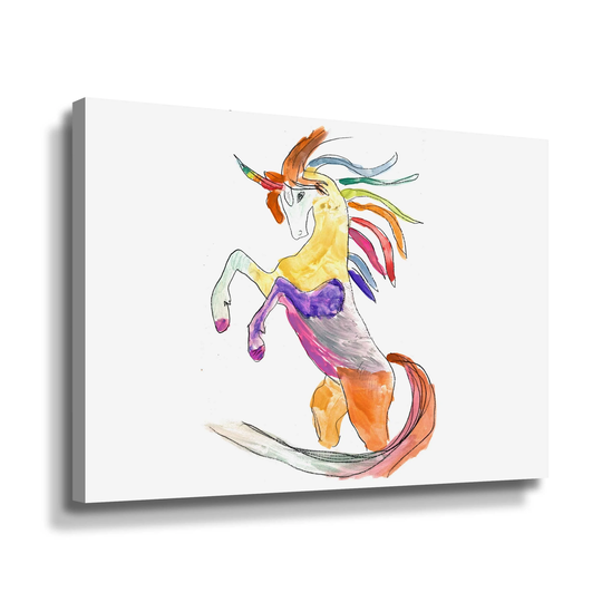 The Colorful Rainbow Fantasy Unicorn Gallery Wrapped Canvas