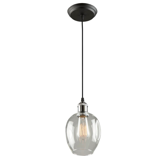 Artcraft Clearwater Pendant Light in Polish Nickel & Black