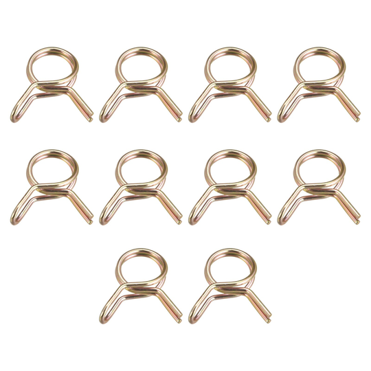 Double Wire Spring Hose Clamp, 20pcs 65Mn Steel 6mm Clips, Color Zinc Plated - Color Zinc