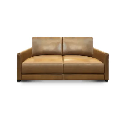 Raffa 100% Top Grain Leather Contemporary Loveseat Sofa