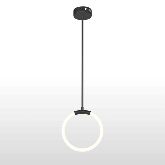 1 Light LED Pendant with Black finish