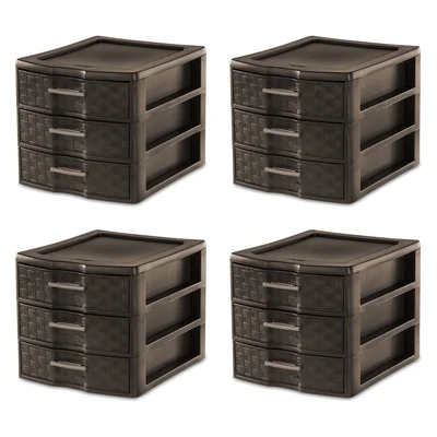 Sterilite Medium Weave 3 Drawer Storage Chest