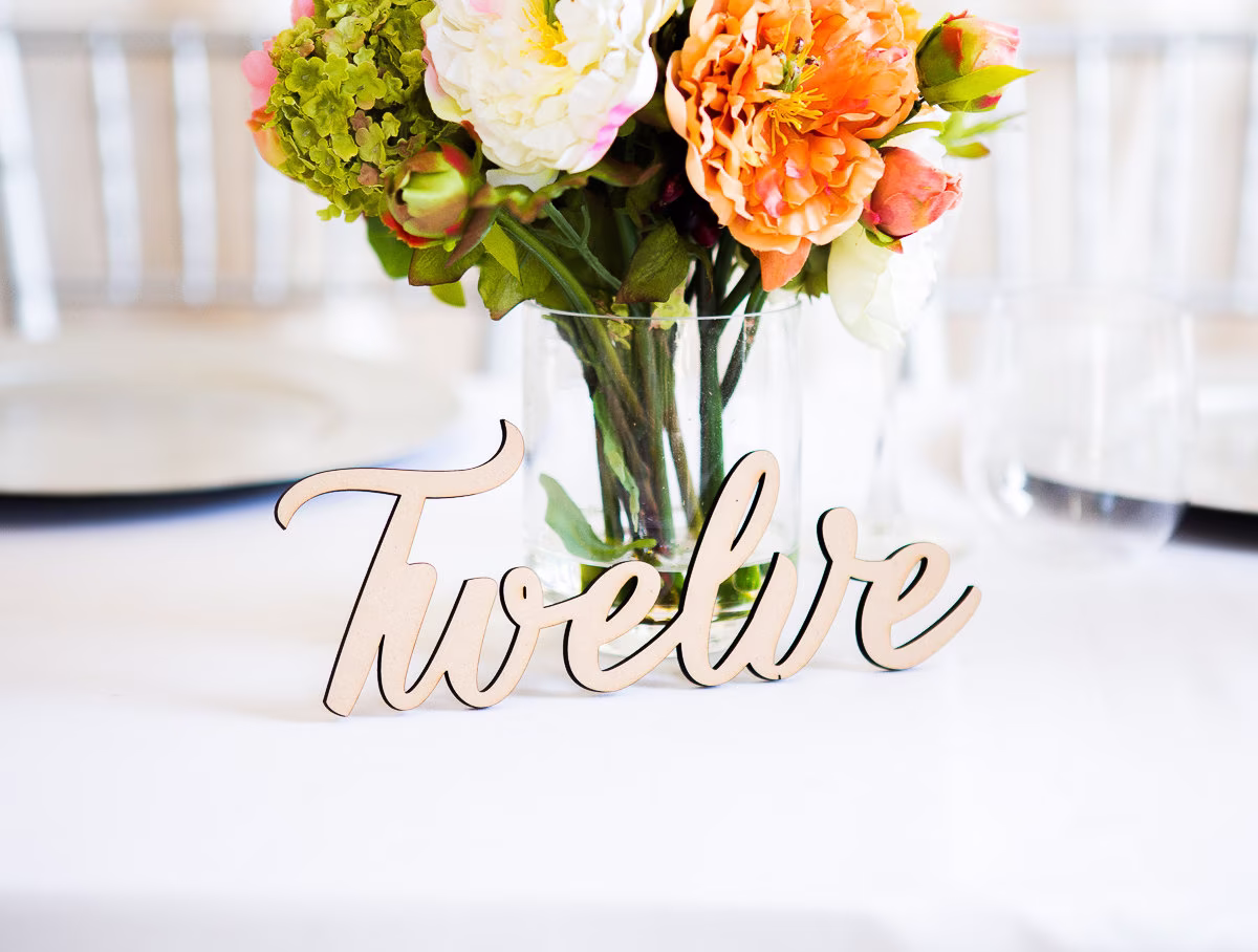Table Number Words For Wedding Wooden Centerpieces Cutout Numbers | Item - Lwn100