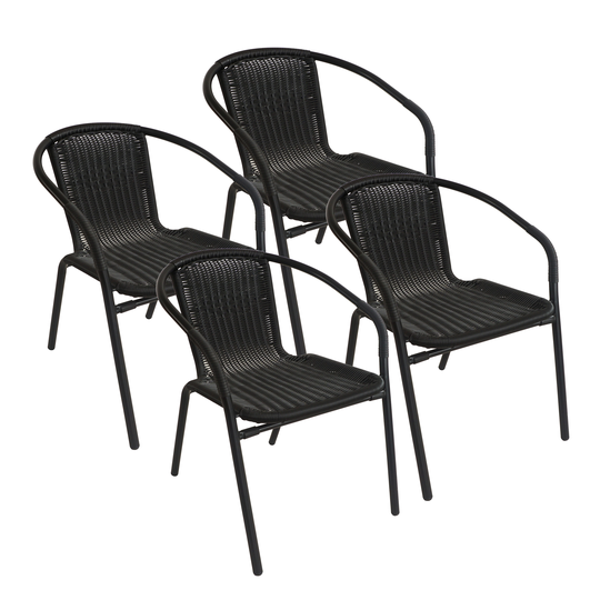 Porthos Home Riley Patio Chairs/Dining Chairs Set of 4, PVC and Metal