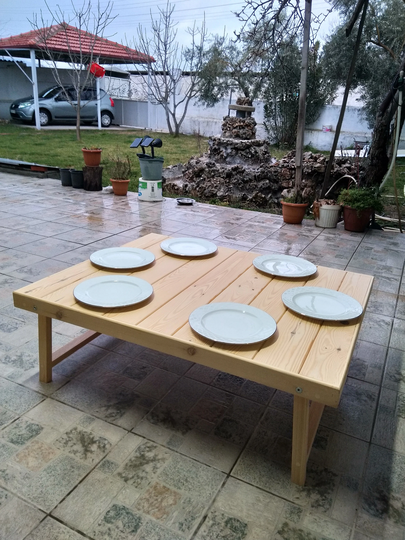 Large Table, Boho Long Picnic | 33.5 X 42.5 Inc Folding Wood Gift, Low Seated Table