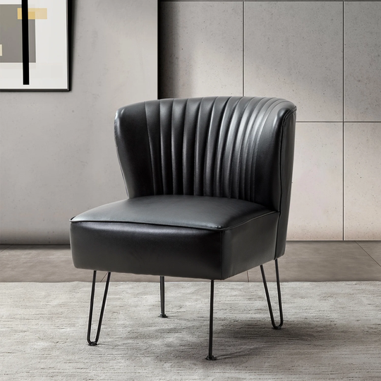 Donia Living Room Armless Accent Chair with Metal Base