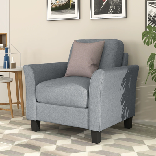 Armrest Single Fabric Sofa Chair Comfort Thick Soft Pad Track Arms Support Sofa