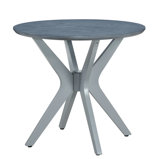 Titanic Furniture Allen Two-Tone Gray Round Top Wood End Table - 22" H x 24" W x 24" D