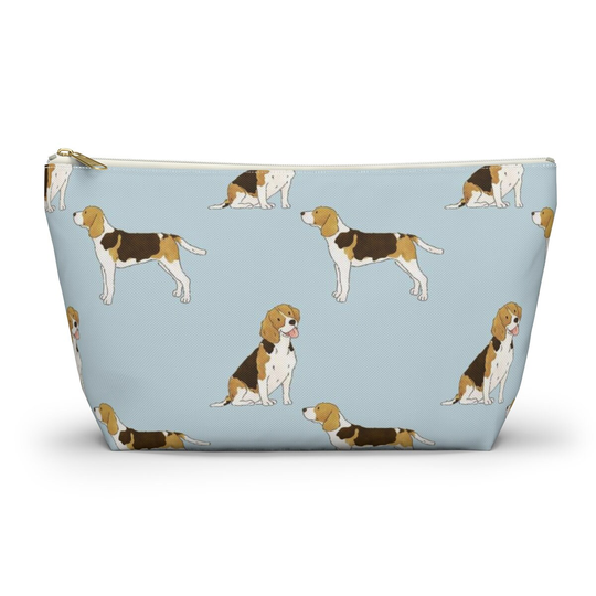Beagle Pouch, Pencil Case, Dog Custom Teacher Bridesmaid Cosmetic Bag, Mom Zipper Makeup Accessory Pouch