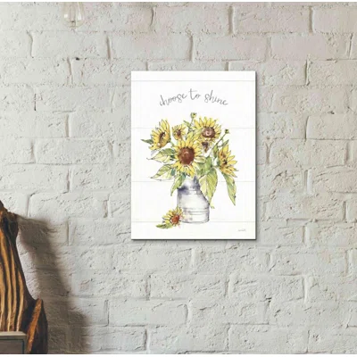 Sunflower Fields I Crop by Anne Tavoletti - Wrapped Canvas Textual Art Print