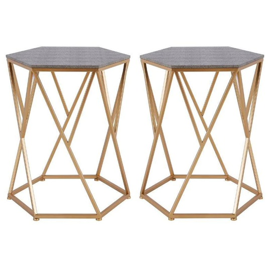 End Table in Chronicle Gray/Gold - Set of 2 - 54 x 84