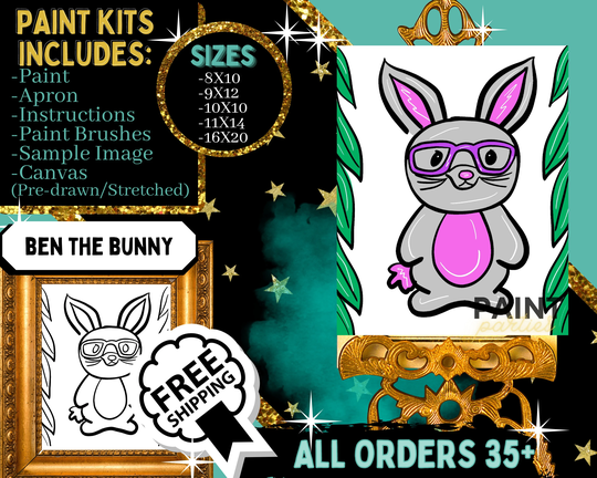 Paint & Sip/ Pre-Drawn Canvas/Pre-Sketched Outlined Sip Kit Painting Diy Party
