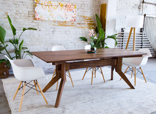 Modern Walnut Dining Table| Handmade in Ohio With Solid Walnut| Handcrafted Wood Furniture By Moderncre8Ve