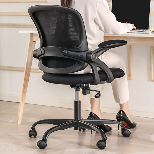 Office Chair,Swivel Desk Chair with Wheels and Flip-up Arms, Adjustable Height Home Gaming Chair