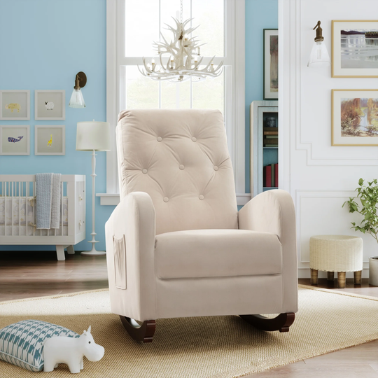 Baby Room High Back Rocking Chair Nursery Chair