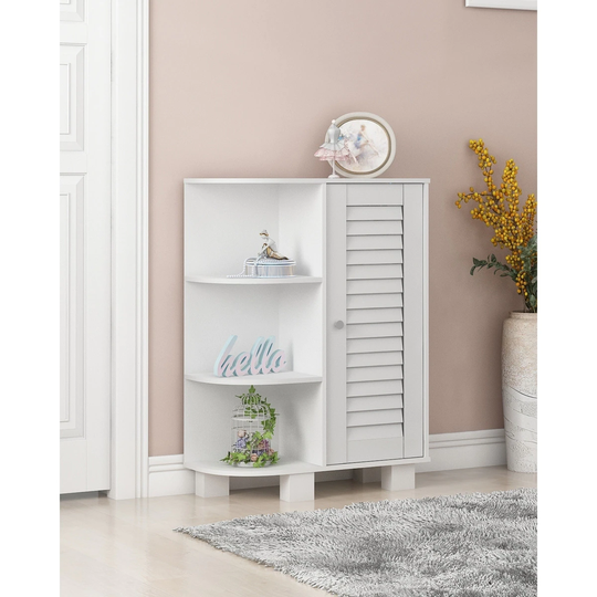 Furinno Indo Storage Shelf with Louver Door Cabinet