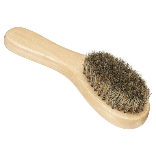 Bristle Shoes Brush w Bend Handle Leather Boots Polish Daubers, Wooden Color - Wooden Color