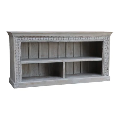 Old Carved Panel Sideboard/Bookcase in , Light Gray