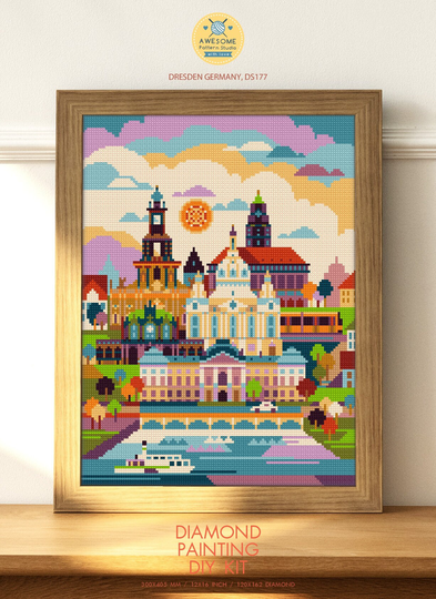 Dresden Germany Ds177, Diamond Painting Diy Kit | City Country Full Europe Pattern