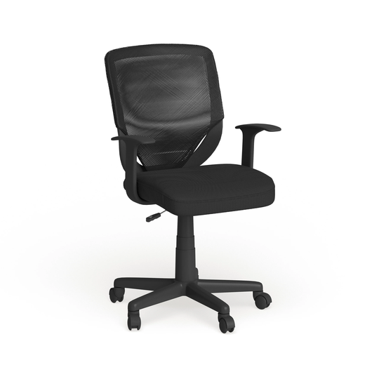 Mid-Back Mesh Tapered Back Swivel Task Office Chair with T-Arms